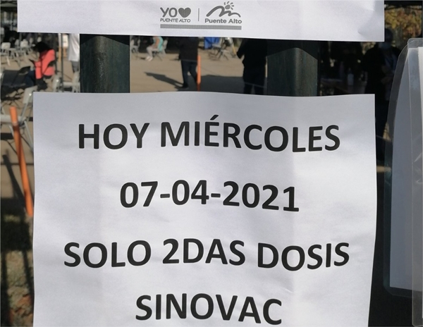 Confusión por falta de vacunas Sinovac en Puente Alto