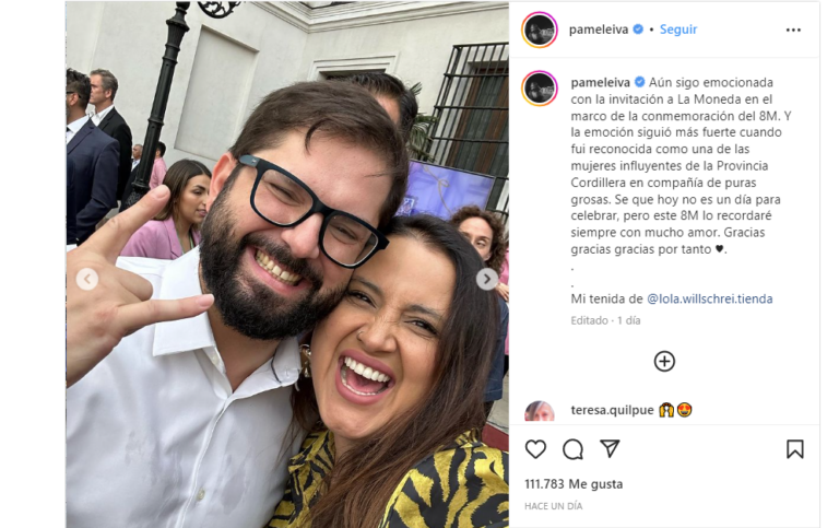 Pamela Leiva fue invitada a La Moneda: “Este 8M lo recordaré con mucho amor”