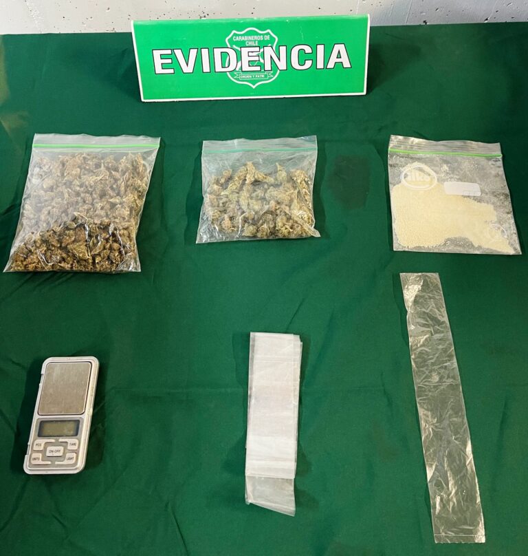 Más de dos kilos de marihuana incautó carabineros en transacción callejera