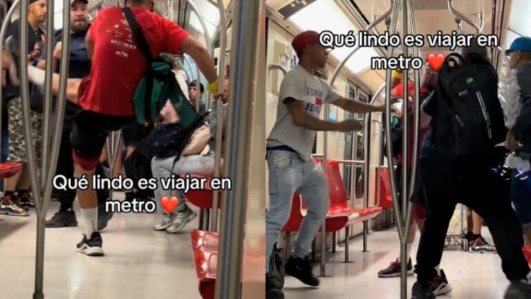 Registran pelea entre pasajero y vendedor ambulante en Metro de Santiago