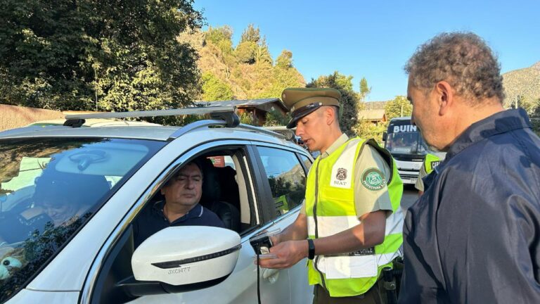 Fuerte fiscalización vehicular durante el fin de semana en San José de Maipo