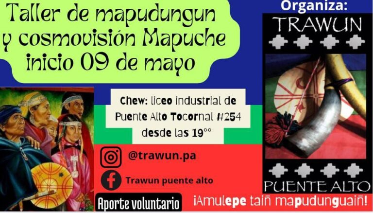 Comunidad Trawün invita a la comunidad a su taller de Mapudungun y Cosmovisión Mapuche