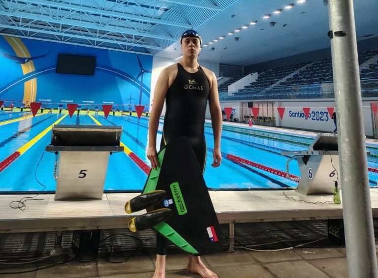 Puentealtino Gabriel Cantero brilla en el Selectivo de Natación con Aletas y rompe dos récords nacionales
