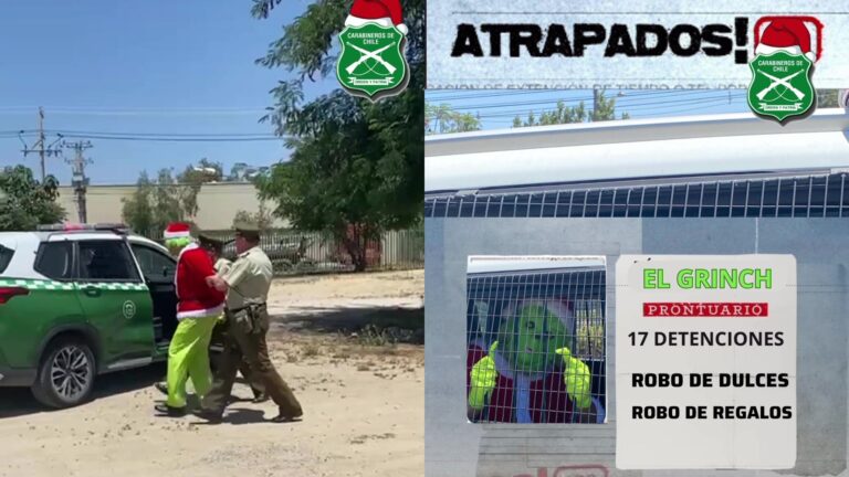 ¿Ya lo viste? Carabineros enfrentan a «El Grinch» y salvan la navidad puentealtina