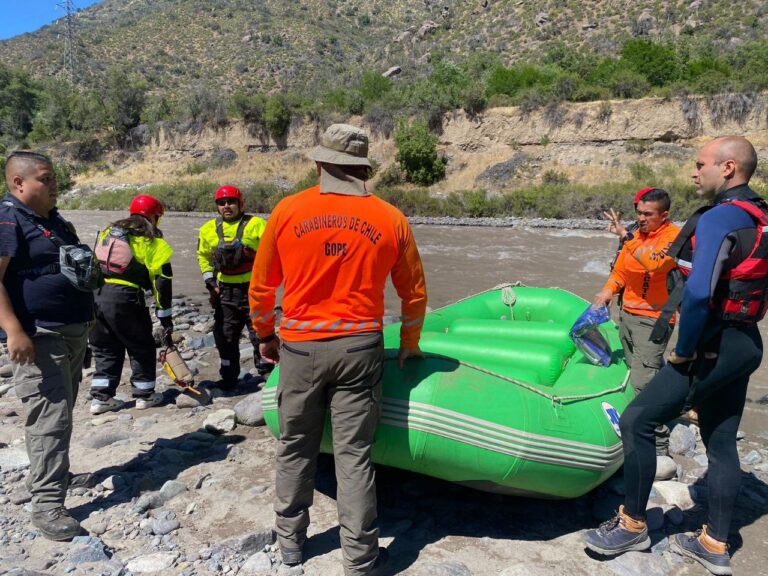 Continúa la búsqueda de turista desaparecido en el río Maipo: equipos retoman operativos en el Cajón del Maipo