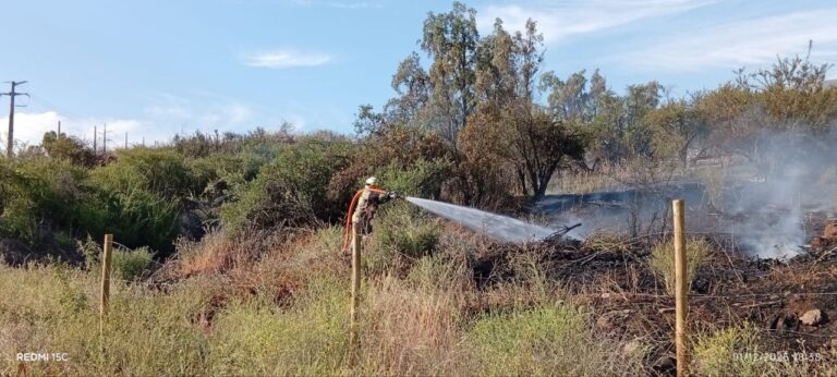 Finaliza alarma de incendio en Hacienda El Peñón y Cerro Las Cabras tras amplio despliegue de Bomberos