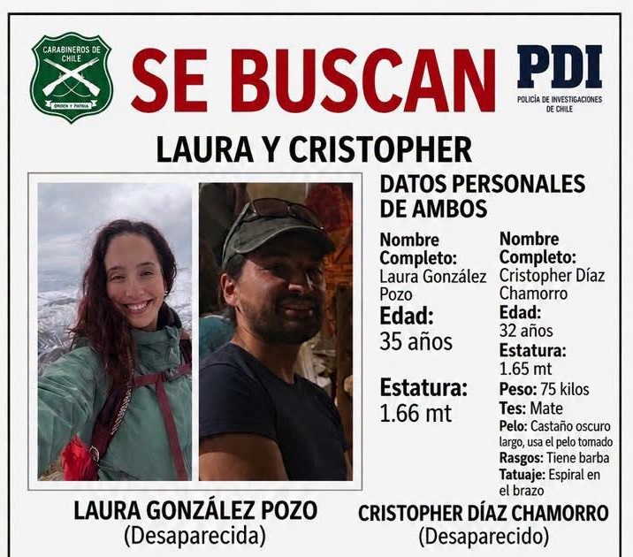 Buscan intensamente a pareja desaparecida tras salir a realizar trekking en el Cajón del Maipo